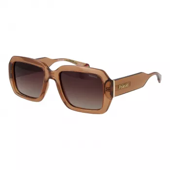 POLAROID PLD6223SX5409 Gafas de sol rectangulares unisex - Montura negra, lentes polarizadas grises, 54 mm