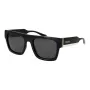 POLAROID PLD6224SX5480 Gafas de sol rectangulares unisex - Montura negra, lentes polarizadas grises, 54 mm