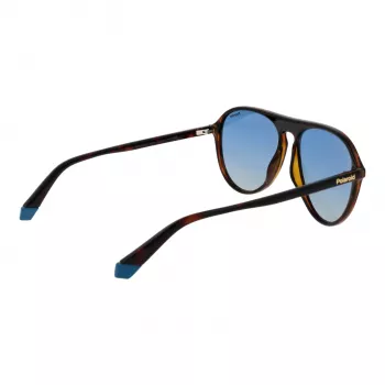 Gafas de sol Polaroid PLD6225S57086 hombre rectangulares - montura havana, lentes grises polarizadas