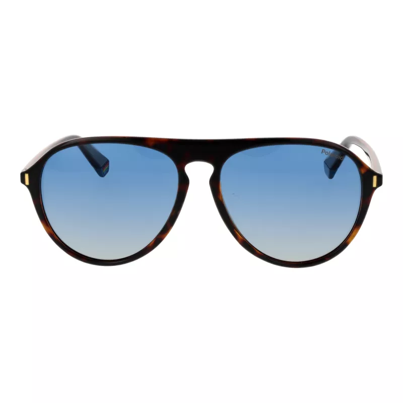 Gafas de sol Polaroid PLD6225S57086 hombre rectangulares - montura havana, lentes grises polarizadas