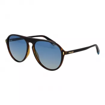 Gafas de sol Polaroid PLD6225S57086 hombre rectangulares - montura havana, lentes grises polarizadas