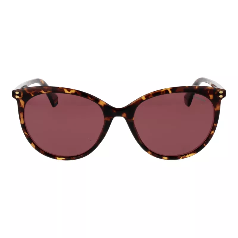 POLAROID PLD6231S55086 Gafas de sol para mujer estilo ojo de gato - Montura Havana, lentes marrones polarizadas, UV400