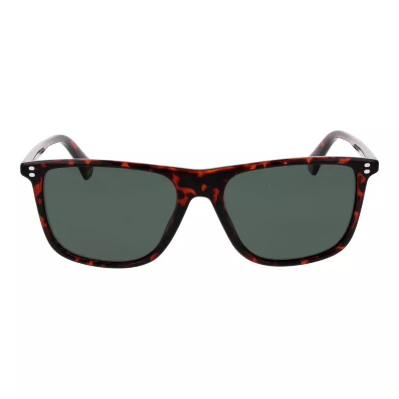 POLAROID PLD6232S55086 Gafas de sol rectangulares hombre - Montura negra, Lentes grises polarizadas, 55 mm