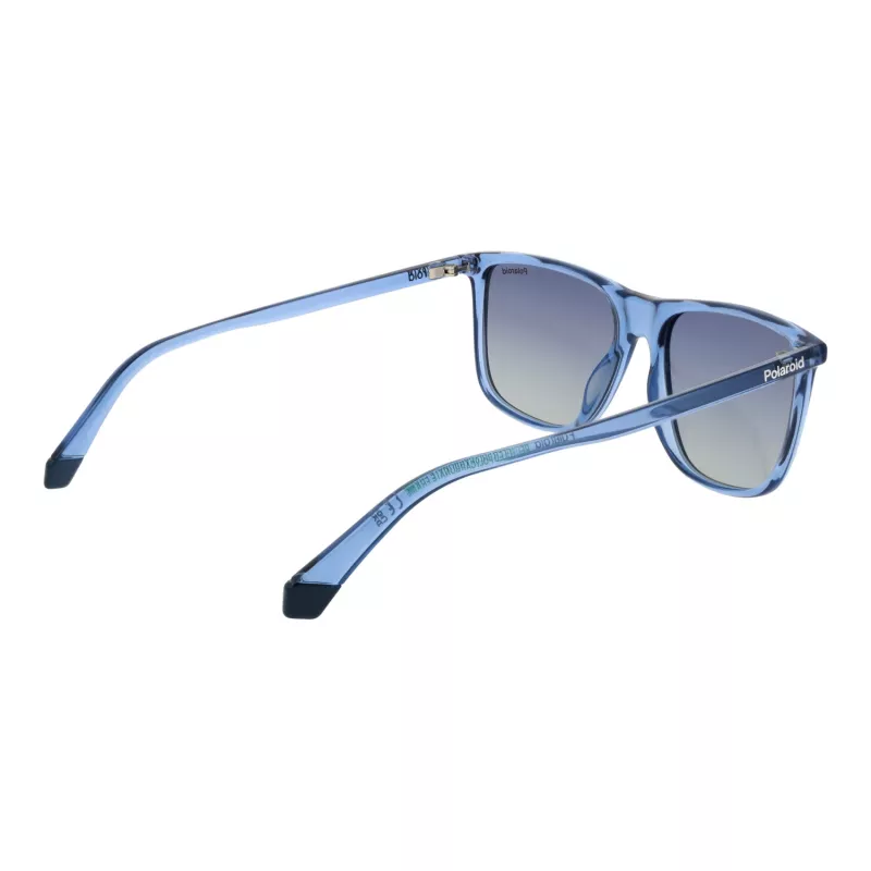 Polaroid PLD6232S55PJP Gafas de sol rectangulares para hombre - Montura negra lentes polarizadas grises 55/17/140 mm