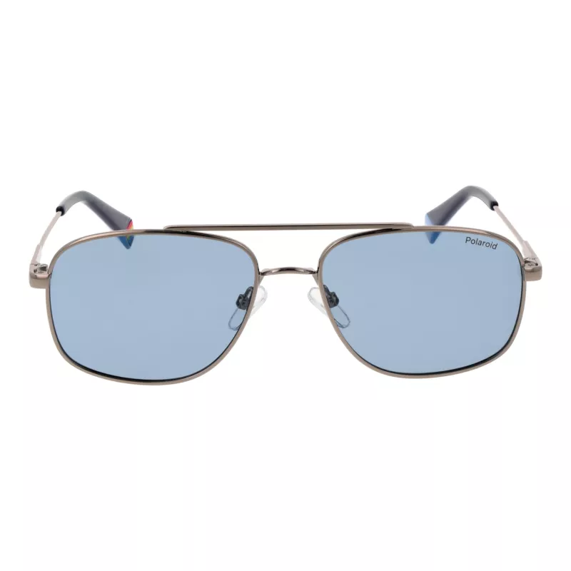 Gafas de sol polarizadas de hombre Polaroid PLD6235SX56V8 cuadradas montura gris lentes grises 56 mm