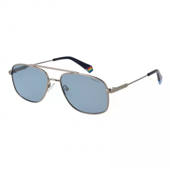 Gafas de sol polarizadas de hombre Polaroid PLD6235SX56V8 cuadradas montura gris lentes grises 56 mm