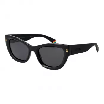 POLAROID PLD6237SX5280 Gafas de sol polarizadas de mujer - montura negra, lentes grises, 52 mm