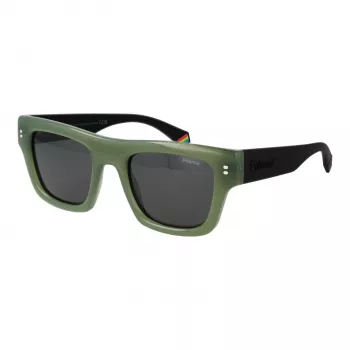 Polaroid PLD6238SX511E Gafas de sol de hombre rectangulares negro mate con lentes TAC grises polarizadas UV400