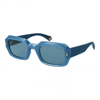 Polaroid PLD6239SX51MV Gafas de sol rectangulares unisex - Montura negra lentes grises 51 mm