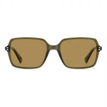 Polaroid PLD6247S09Q Gafas de sol rectangulares polarizadas para hombre - Montura negra lentes grises 56mm