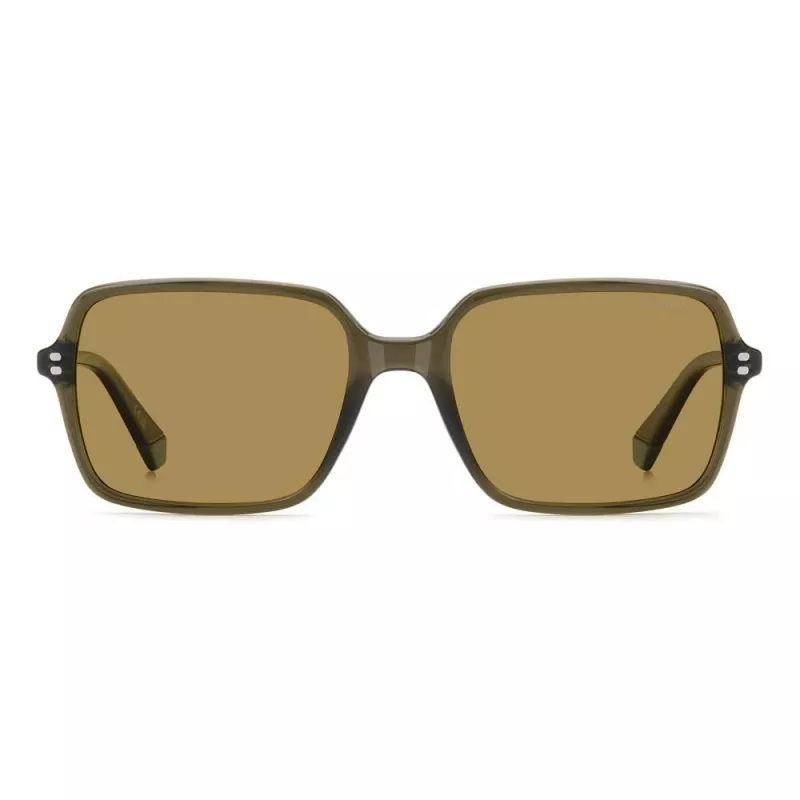 Polaroid PLD6247S09Q Gafas de sol rectangulares polarizadas para hombre - Montura negra lentes grises 56mm