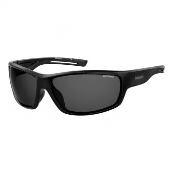 POLAROID PLD7029S807 Gafas de sol deportivas unisex - Lentes polarizadas grises - Montura negra
