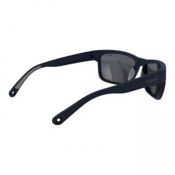 Polaroid PLD7031S59FLL Gafas de sol rectangulares de hombre - Montura negro mate, lentes polarizadas grises, 59 mm
