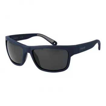 Polaroid PLD7031S59FLL Gafas de sol rectangulares de hombre - Montura negro mate, lentes polarizadas grises, 59 mm