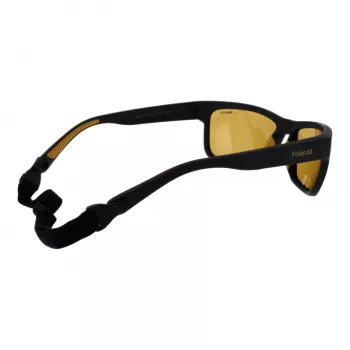 Polaroid PLD7031S59PGC Gafas de sol deportivas de hombre - Montura negra, lentes grises polarizadas, 59 mm