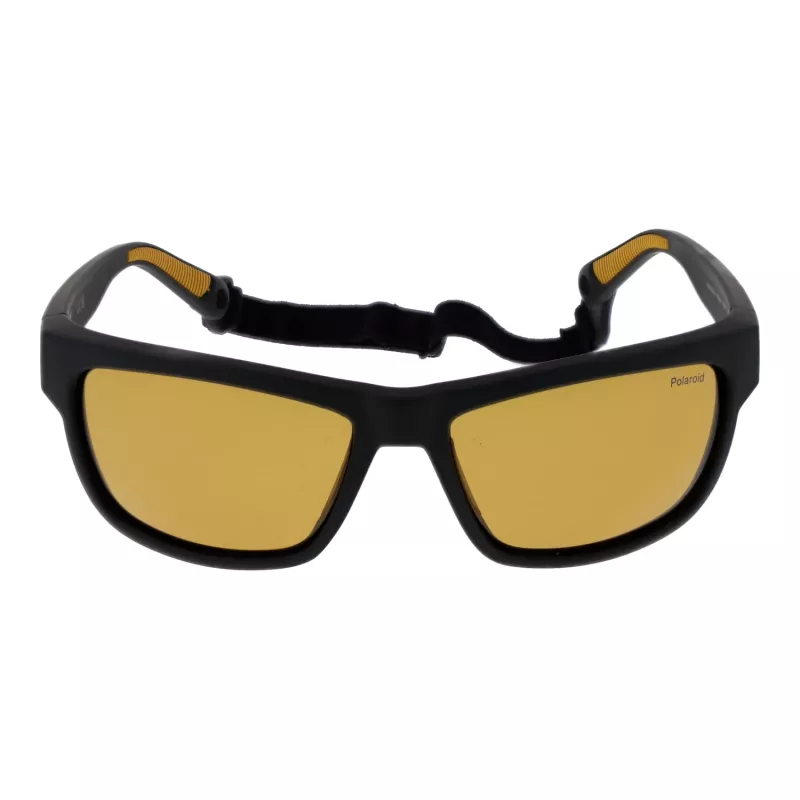 Polaroid PLD7031S59PGC Gafas de sol deportivas de hombre - Montura negra, lentes grises polarizadas, 59 mm