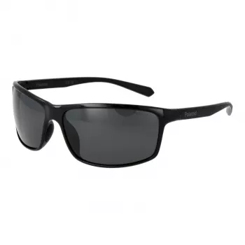 Polaroid PLD7036S63807 Gafas de sol rectangular unisex - Montura negra lentes grises