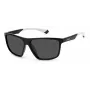 POLAROID PLD7044S08A Gafas de sol rectangulares hombre - Lentes grises polarizadas - Montura negra/gris