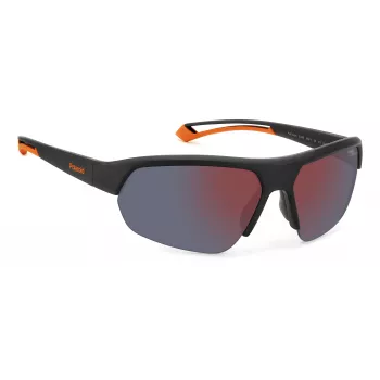 Gafas de sol aviador unisex Polaroid PLD7048S8LZG6 - Lentes grises, montura negra
