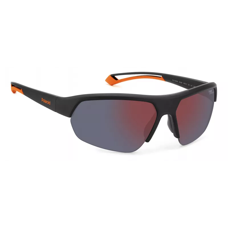 Gafas de sol aviador unisex Polaroid PLD7048S8LZG6 - Lentes grises, montura negra