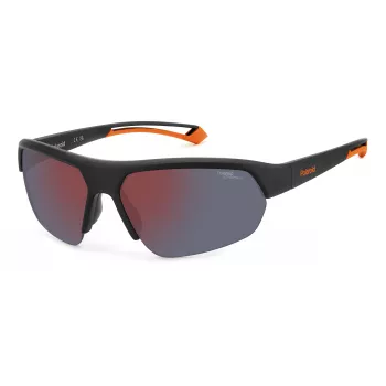 Gafas de sol aviador unisex Polaroid PLD7048S8LZG6 - Lentes grises, montura negra