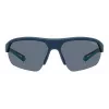 POLAROID PLD7048SZX9G6 Gafas de sol rectangulares unisex - Montura negra, lentes gris verdoso polarizadas, 65 mm
