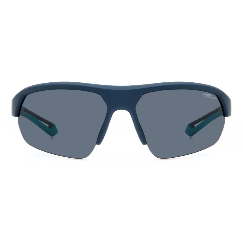 POLAROID PLD7048SZX9G6 Gafas de sol rectangulares unisex - Montura negra, lentes gris verdoso polarizadas, 65 mm