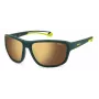 Polaroid PLD7049SGP7 Gafas de sol rectangulares unisex - Montura negra, lentes polarizadas grises, 62 mm