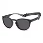 Polaroid PLD7050S003 Gafas de sol rectangulares unisex - montura negra, lentes grises polarizadas
