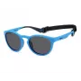 POLAROID PLD7050SMVU Gafas de sol cuadradas unisex - Montura negra mate, lente gris polarizada, 52mm
