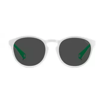 POLAROID PLD7050SVK6 Gafas de sol rectangulares unisex - Montura negra, lentes polarizadas grises, 52 mm
