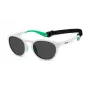 POLAROID PLD7050SVK6 Gafas de sol rectangulares unisex - Montura negra, lentes polarizadas grises, 52 mm