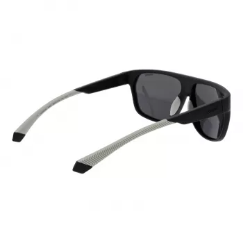 POLAROID PLD7053S60003 Gafas de sol para hombre con lente cuadrada - Montura negra, lentes grises polarizadas