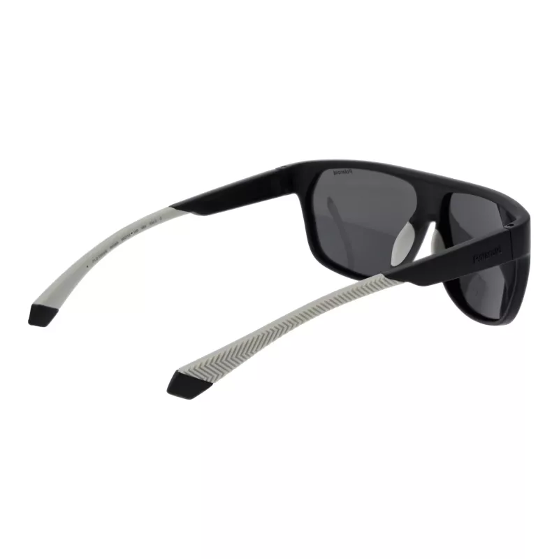 POLAROID PLD7053S60003 Gafas de sol para hombre con lente cuadrada - Montura negra, lentes grises polarizadas