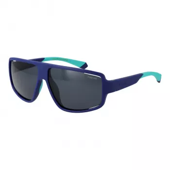 Gafas de sol de hombre Polaroid PLD7054/S 61FLL rectangulares - montura negra lentes polarizadas grises 61mm