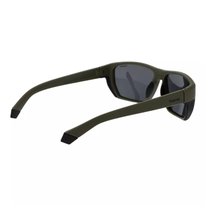 POLAROID PLD7057S60DLD Gafas de sol rectangulares de hombre - montura gris oscuro, cristales polarizados grises