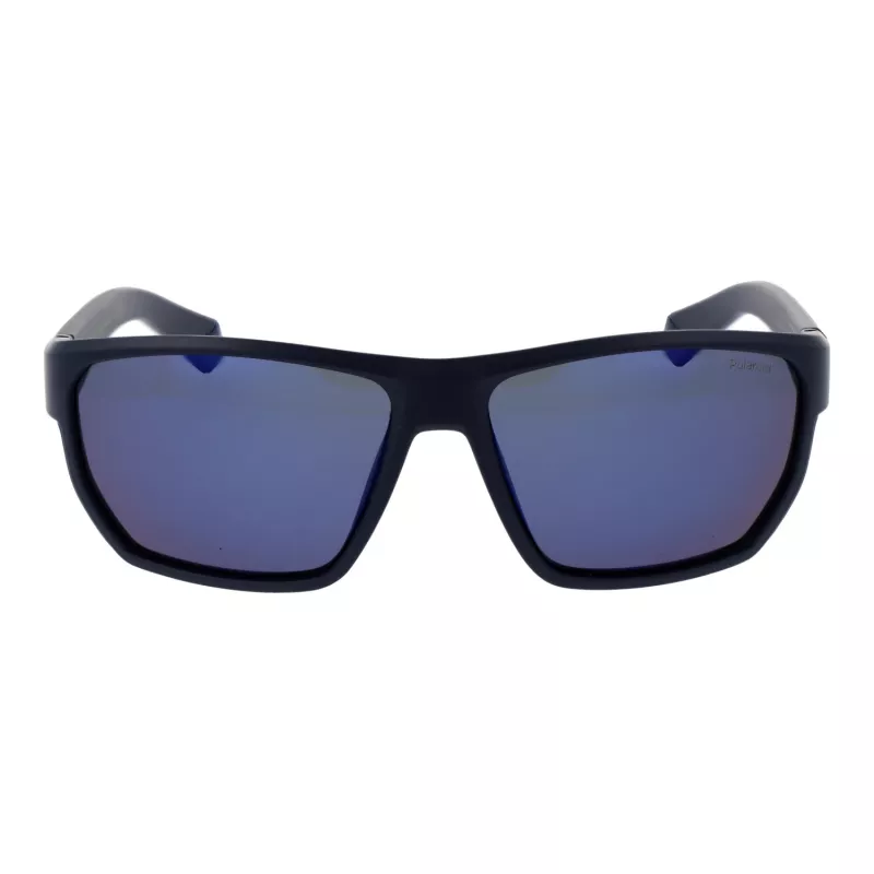 Polaroid PLD7057S60FLL Gafas de sol rectangulares polarizadas de hombre - Montura negra lentes grises
