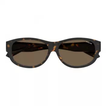 Polaroid PLD9020S086 Gafas de sol unisex Havana montura cuadrada de plástico lente polarizada marrón