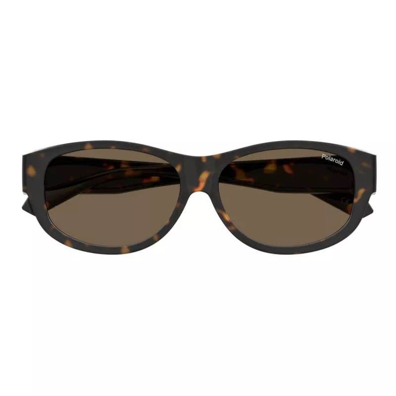 Polaroid PLD9020S086 Gafas de sol unisex Havana montura cuadrada de plástico lente polarizada marrón