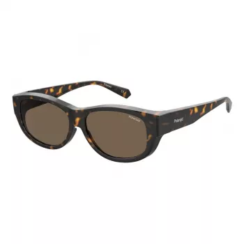 Polaroid PLD9020S086 Gafas de sol unisex Havana montura cuadrada de plástico lente polarizada marrón
