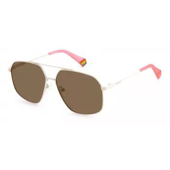 Gafas de sol unisex POLAROID PLD6173S10ASP - montura rectangular negra, lentes grises polarizadas, 58 mm