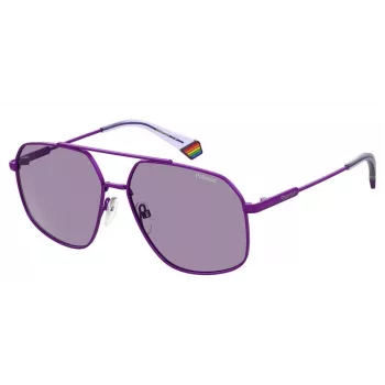Gafas de sol rectangulares unisex POLAROID PLD6173SB3V - Montura negra, lentes grises