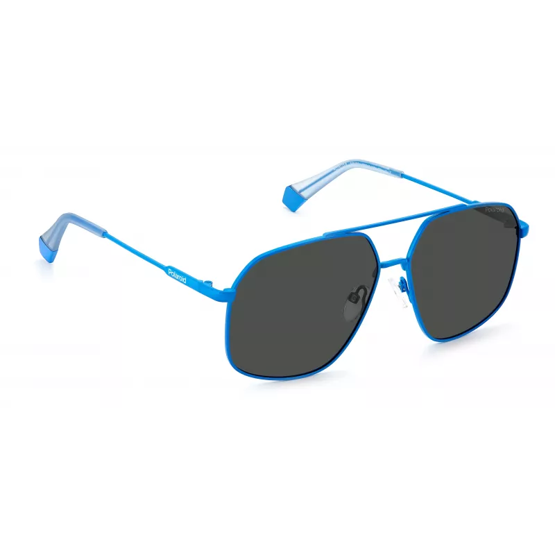 POLAROID gafas de sol unisex PLD6173SMVUM9 - montura negra, lentes grises polarizadas, 58 mm
