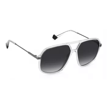 Gafas de sol rectangulares polarizadas unisex POLAROID PLD6182S900WJ - Montura negra, lentes grises 59 mm
