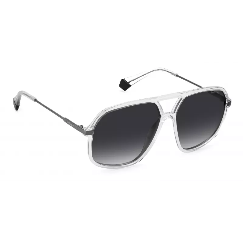 Gafas de sol rectangulares polarizadas unisex POLAROID PLD6182S900WJ - Montura negra, lentes grises 59 mm