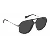 POLAROID Unisex PLD6182SKB7M9 Gafas de sol rectangulares Negro/Gris 59mm