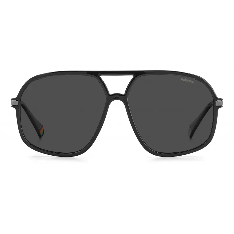 POLAROID Unisex PLD6182SKB7M9 Gafas de sol rectangulares Negro/Gris 59mm