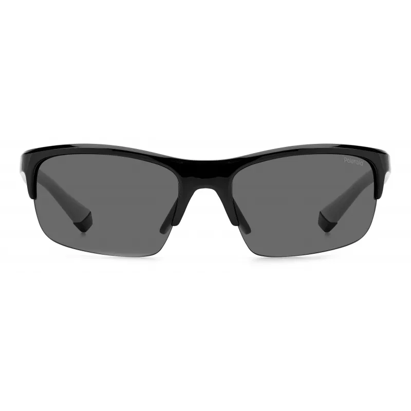 POLAROID Unisex PLD7042S08AM9 Gafas de sol - Montura negra mate, lentes grises polarizadas, 64 mm