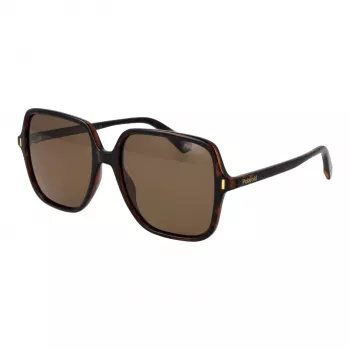 POLAROID Gafas de sol de mujer PLD6219S56086 - Montura negra, lentes polarizadas grises, 56 mm
