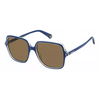 Gafas de sol para mujer Polaroid PLD6219SPJP, polarizadas, rectangulares, negro/gris, 56 mm